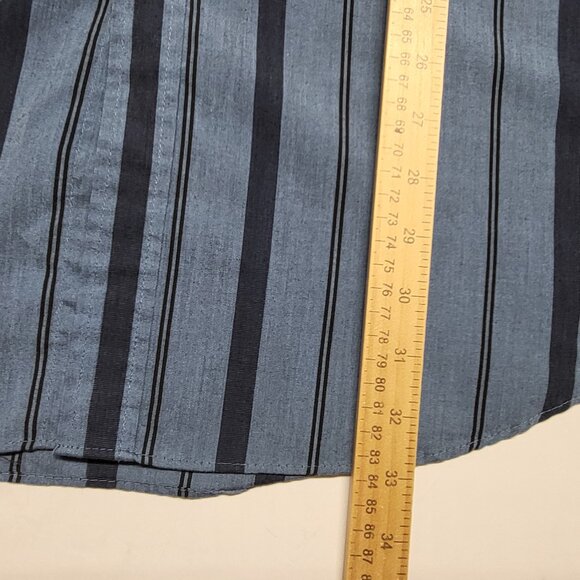 Vintage Puritan Mens Shirt Button Up 2XLT Short Sleeve Striped Blue - Picture 14 of 14